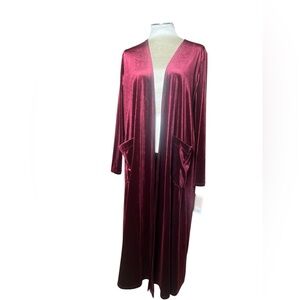 LuLaRoe dark red velvet duster M
